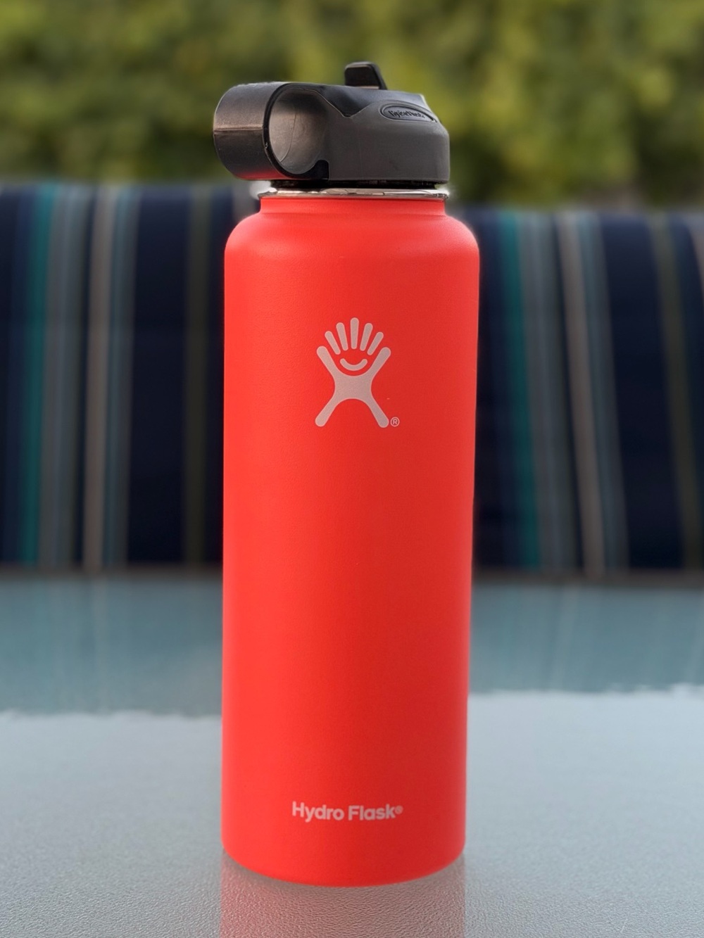 Bright Orange Hydro Flask Wide Mouth Stainless Steel Water Bottle, 40 Oz./1.18 L